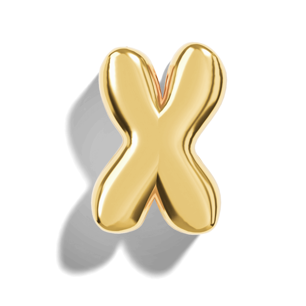 Gold Bubble Letter Charms