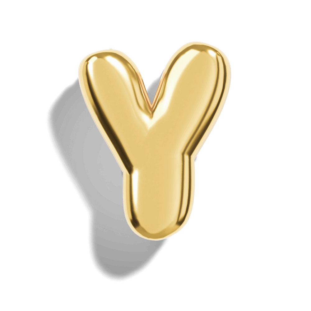 Gold Bubble Letter Charms