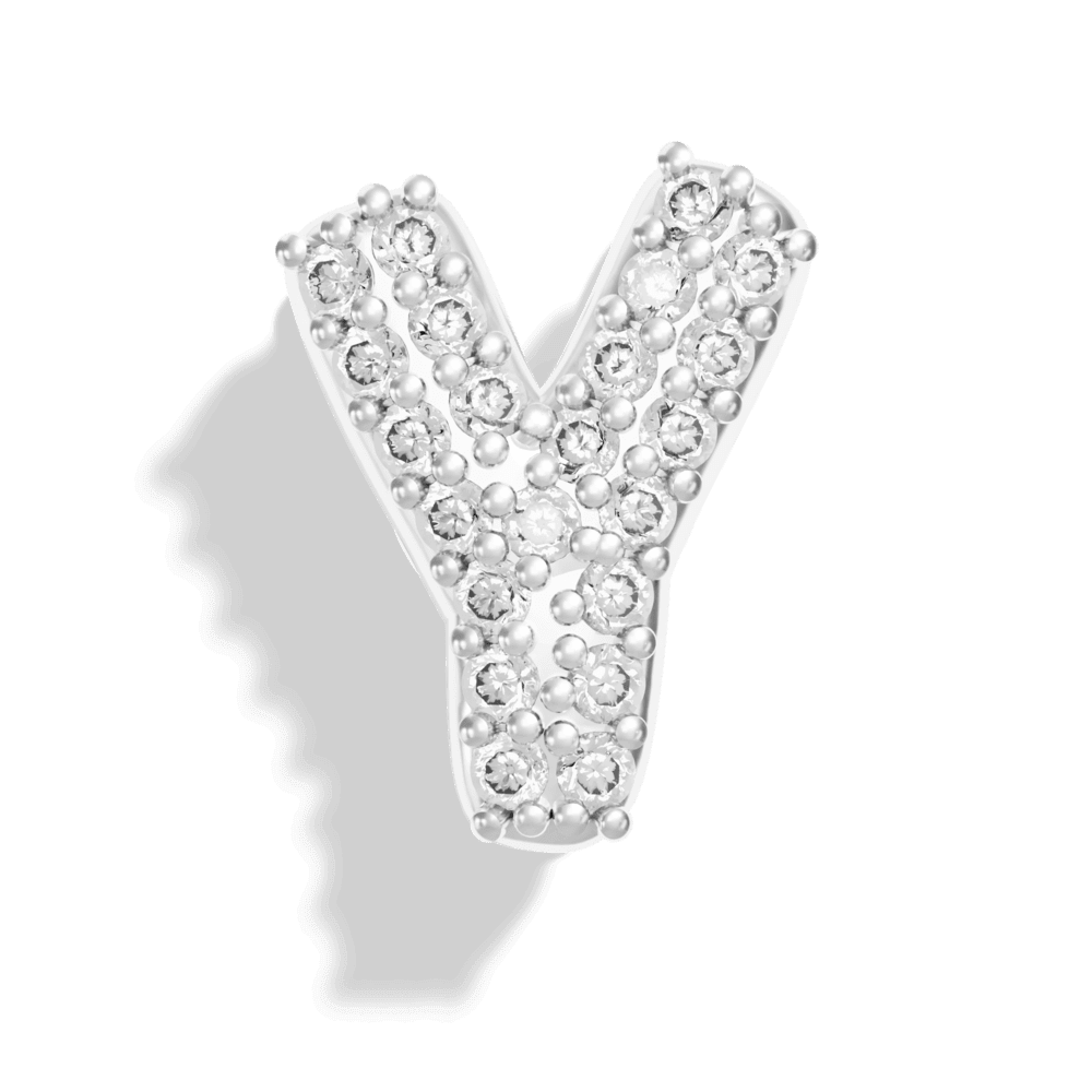Silver Pave Bubble Letter Charms