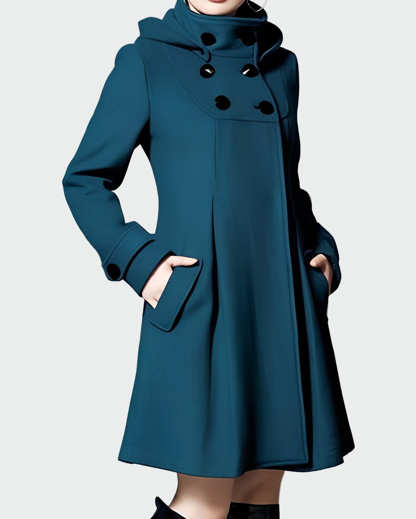 Cappotto con cappuccio e colletto