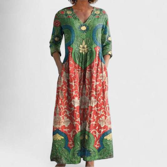 Celestine - Maxi abito con stampa floreale vintage