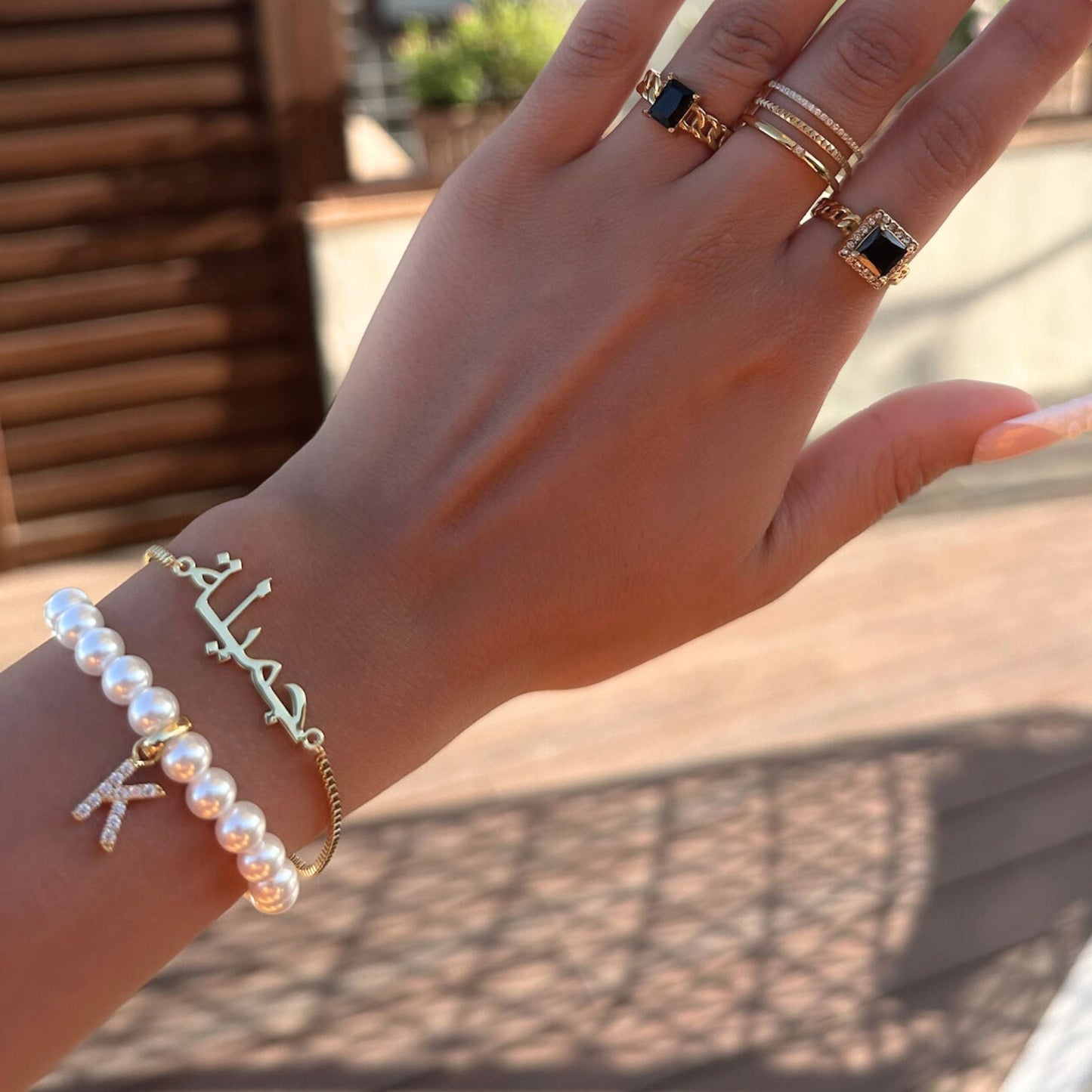 ICY Pearl Initial Bracelet