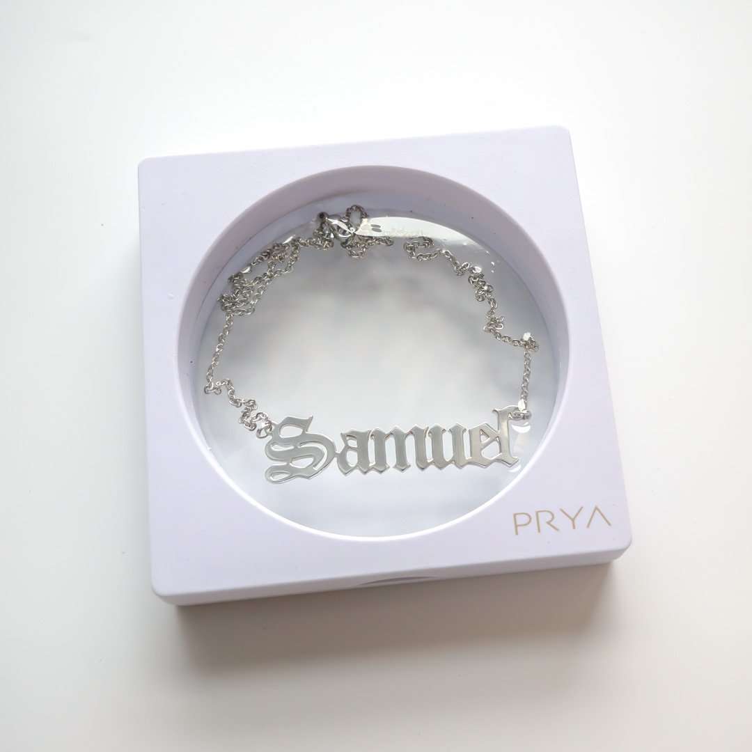 Old English Name Plate Necklace