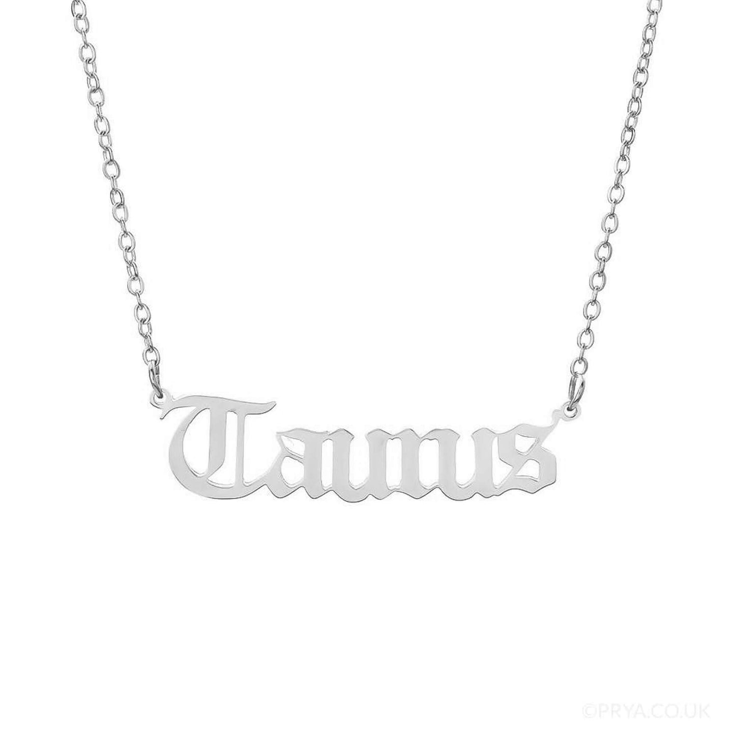 Old English Zodiac Name Necklace