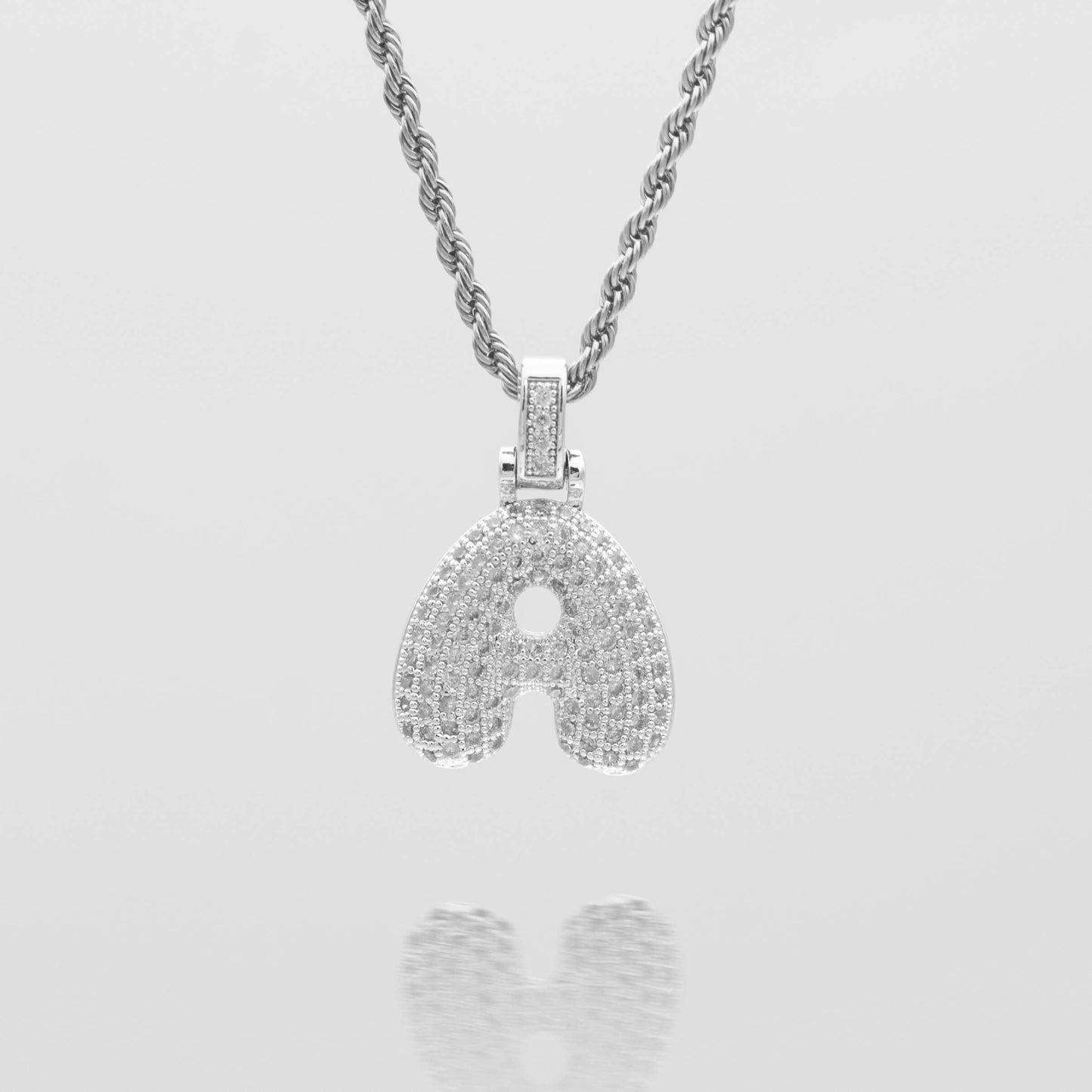 ICY Bubble Letter Initial Necklace