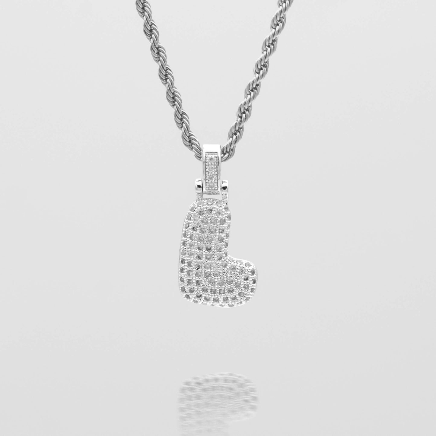 ICY Bubble Letter Initial Necklace