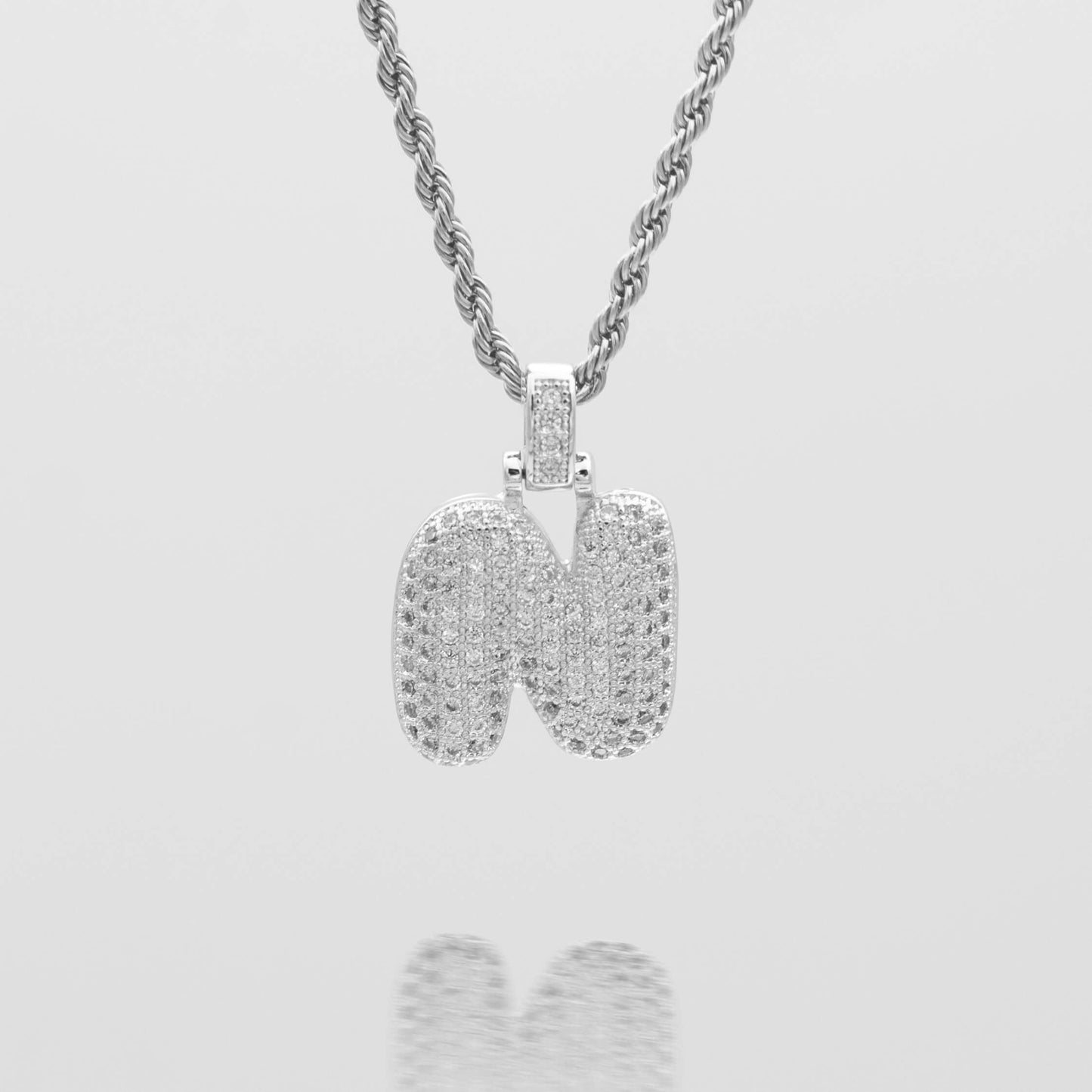 ICY Bubble Letter Initial Necklace