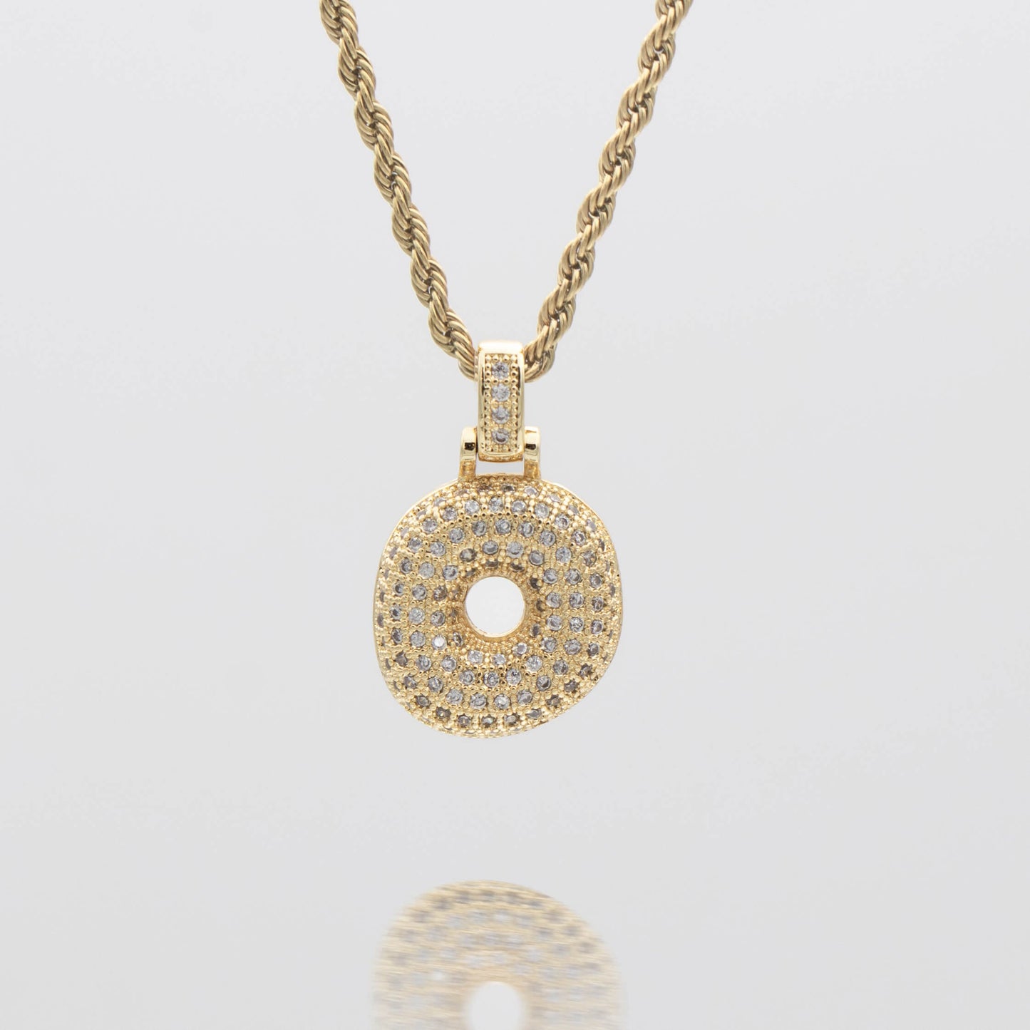 ICY Bubble Letter Initial Necklace