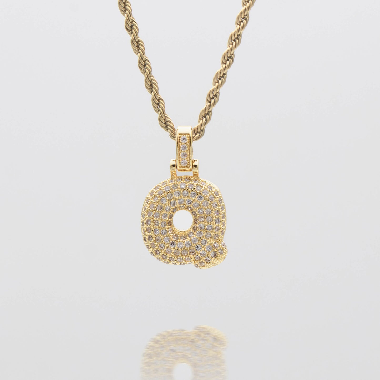 ICY Bubble Letter Initial Necklace