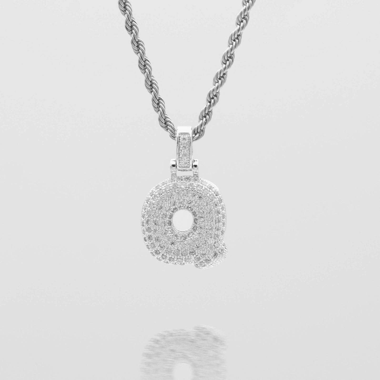 ICY Bubble Letter Initial Necklace