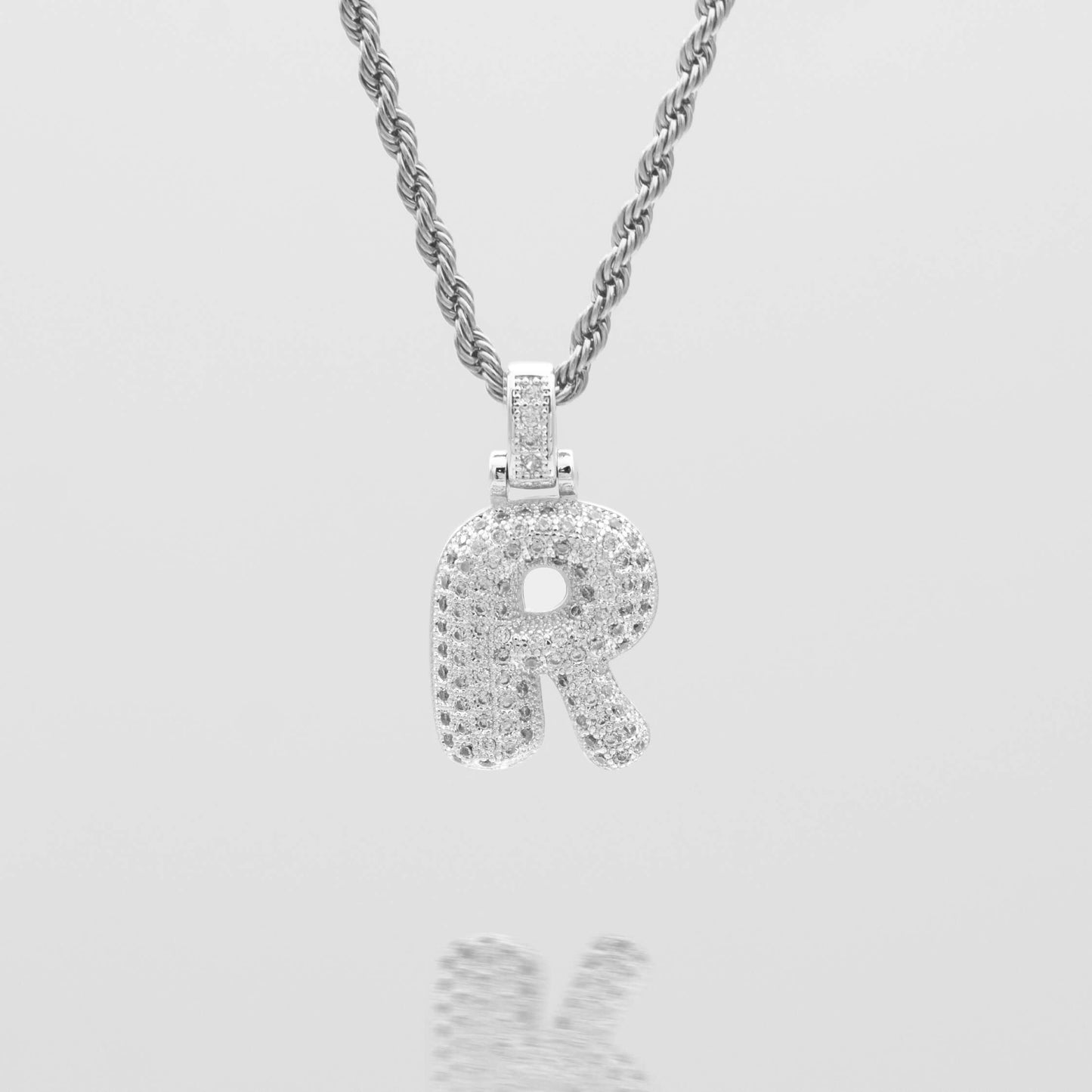 ICY Bubble Letter Initial Necklace