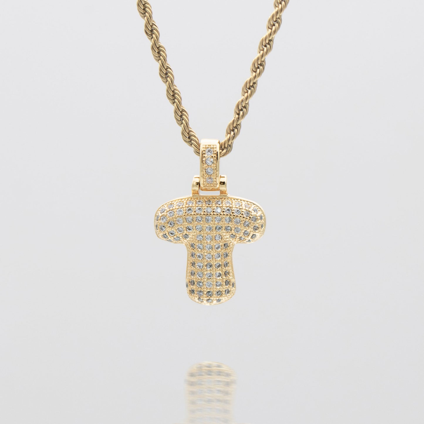 ICY Bubble Letter Initial Necklace