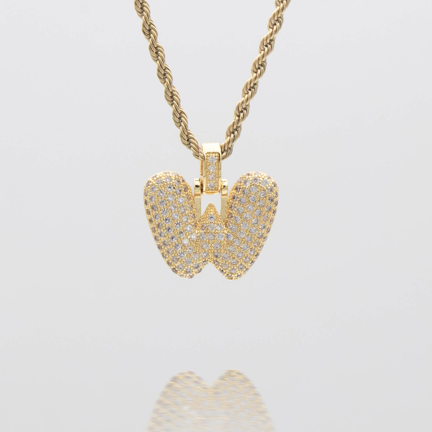 ICY Bubble Letter Initial Necklace