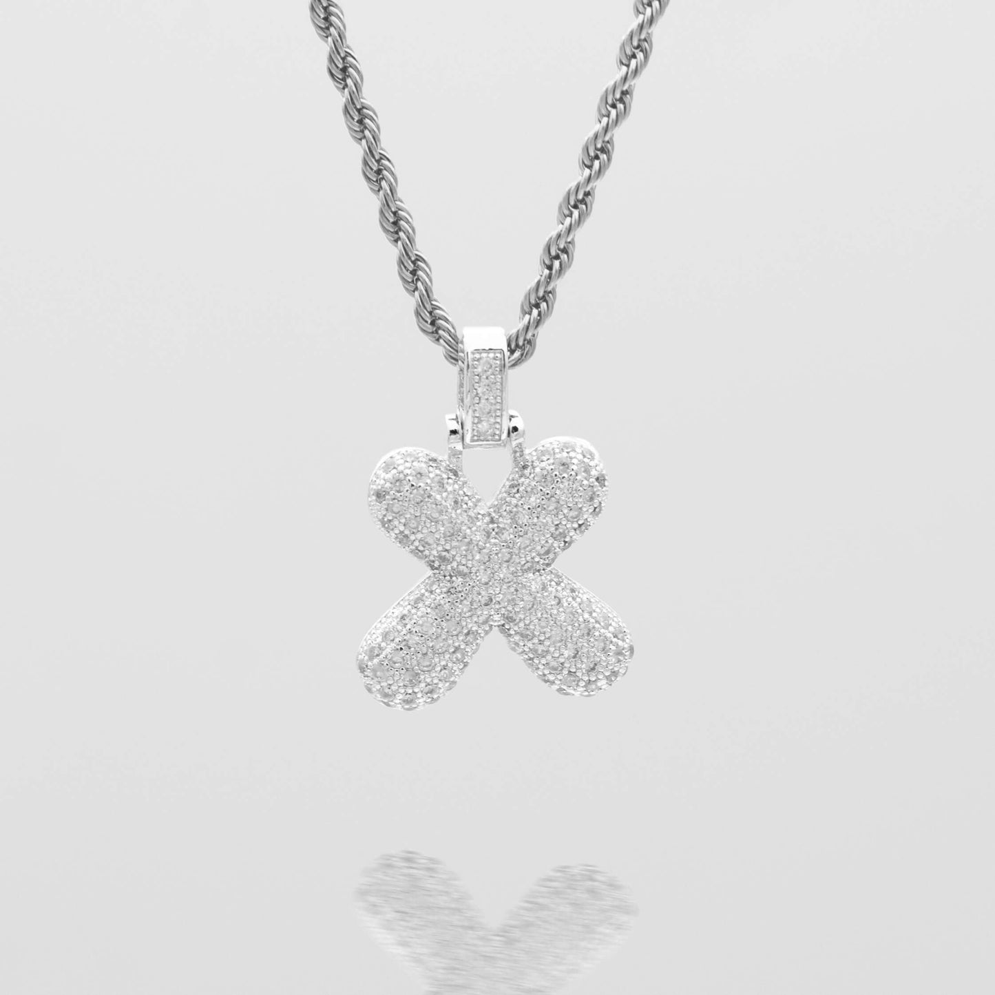 ICY Bubble Letter Initial Necklace