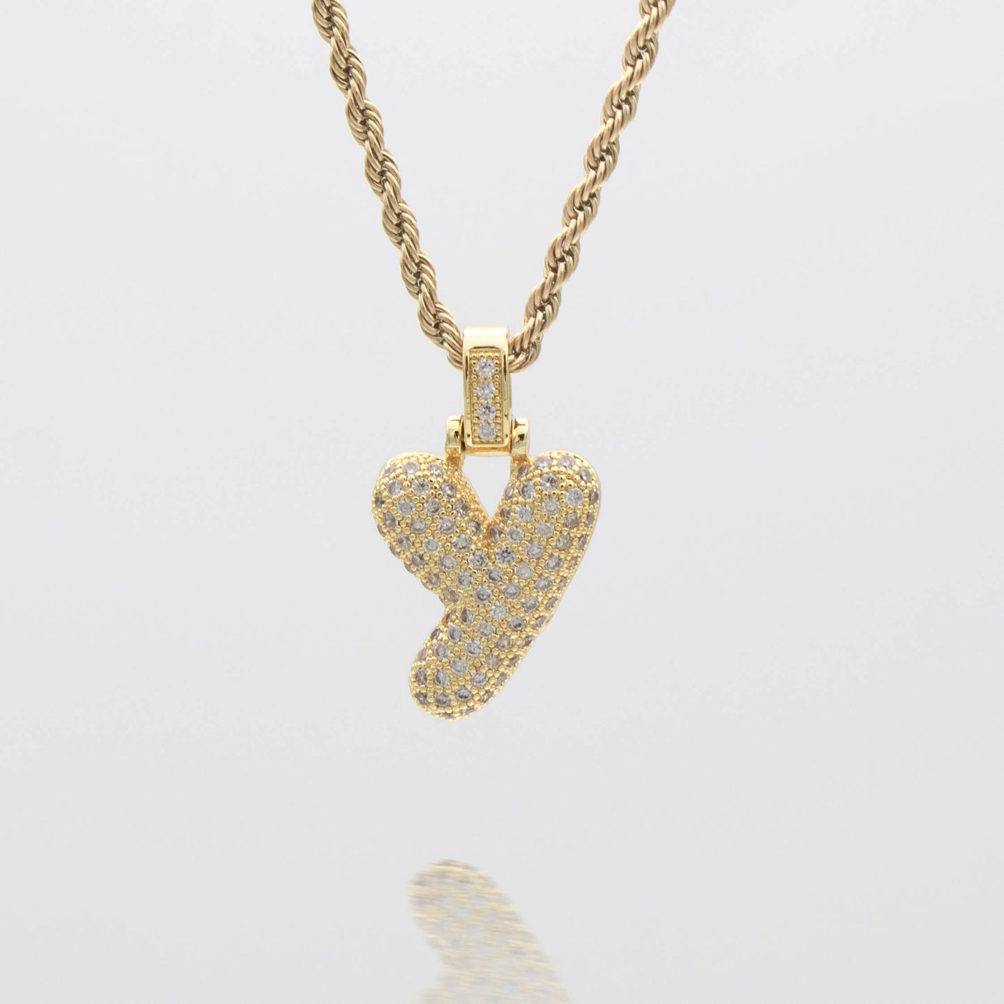 ICY Bubble Letter Initial Necklace