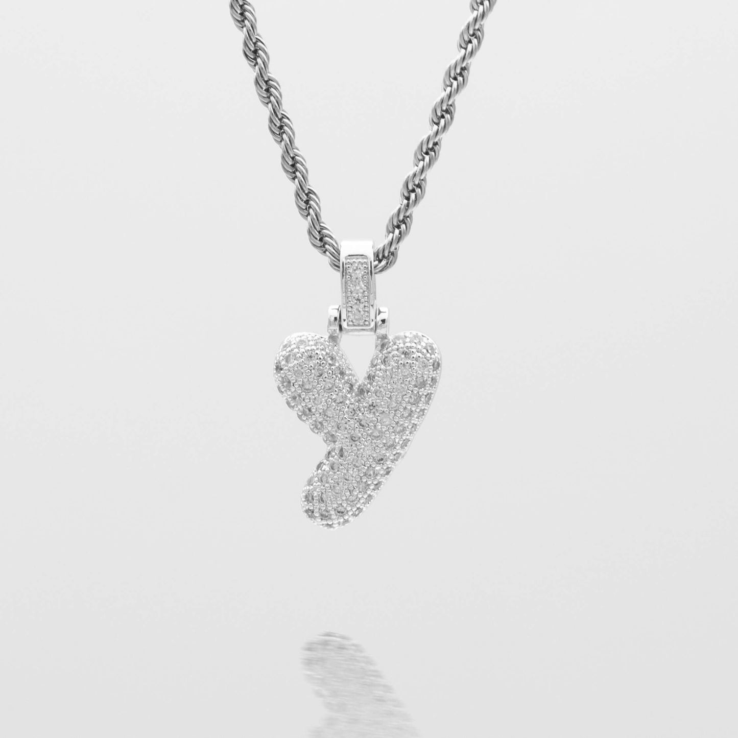 ICY Bubble Letter Initial Necklace