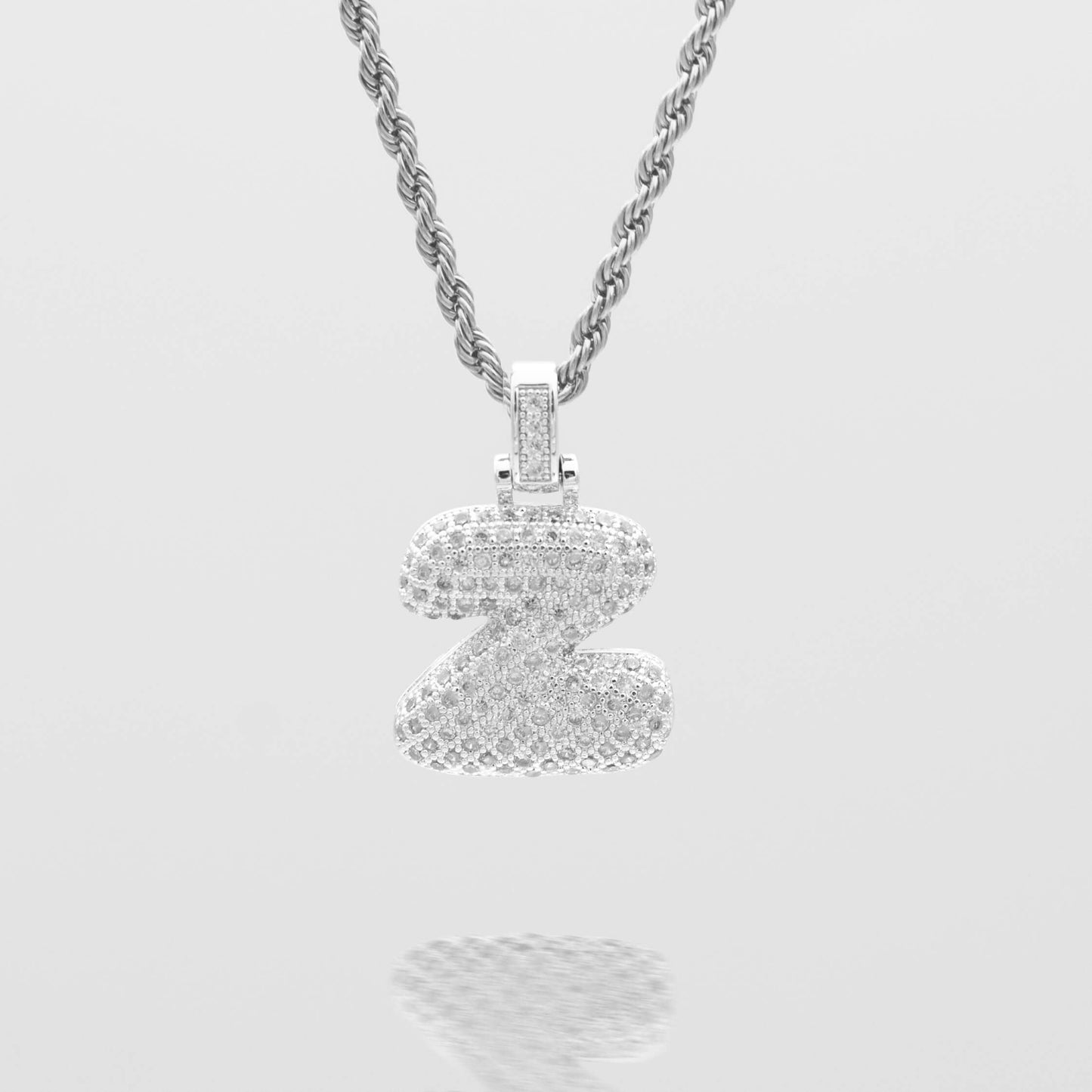 ICY Bubble Letter Initial Necklace