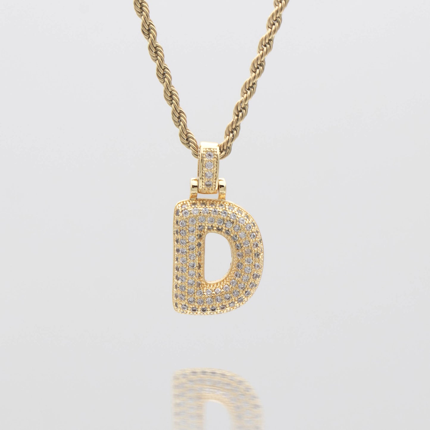 ICY Bubble Letter Initial Necklace