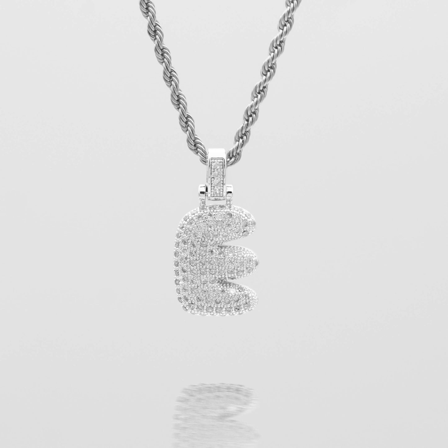 ICY Bubble Letter Initial Necklace