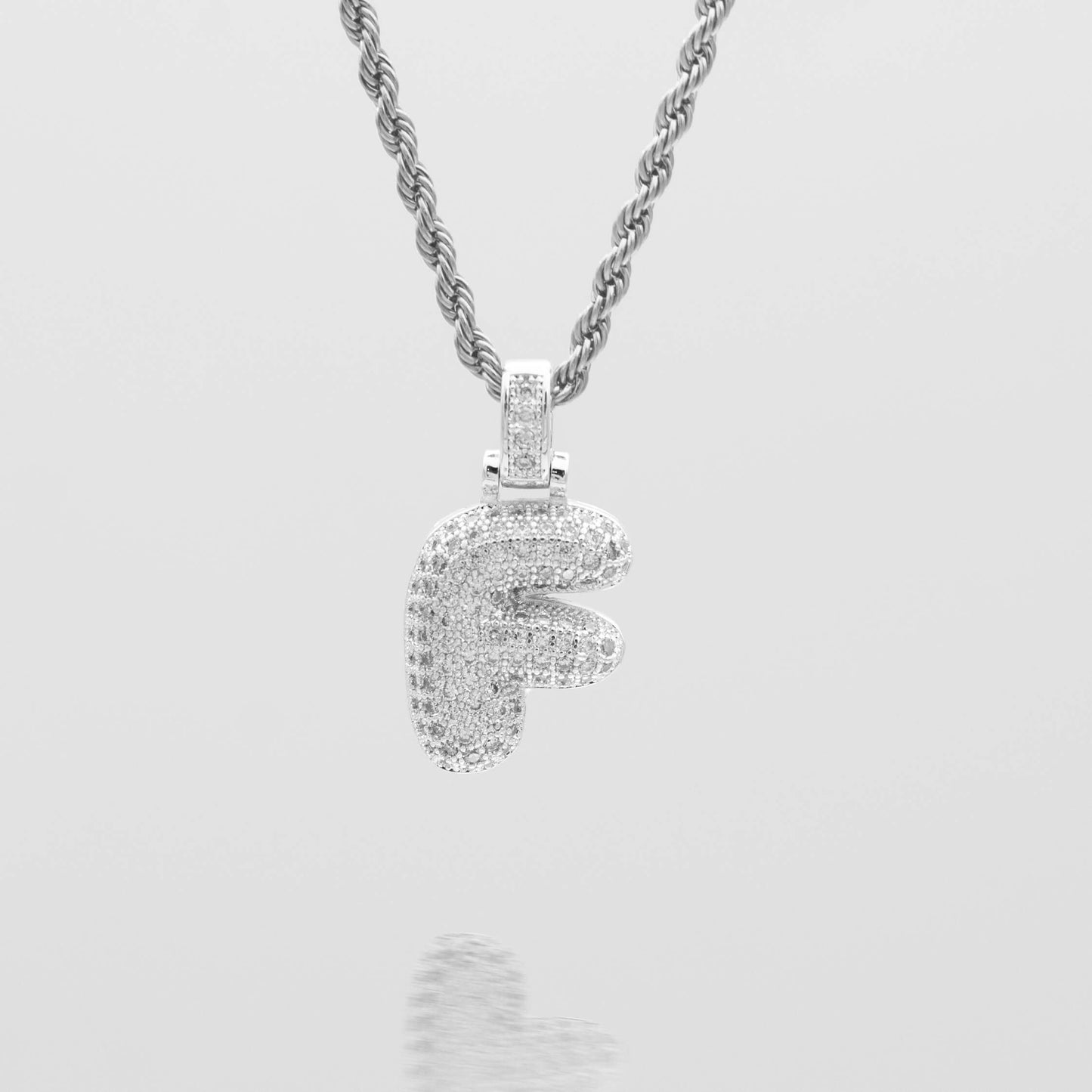 ICY Bubble Letter Initial Necklace