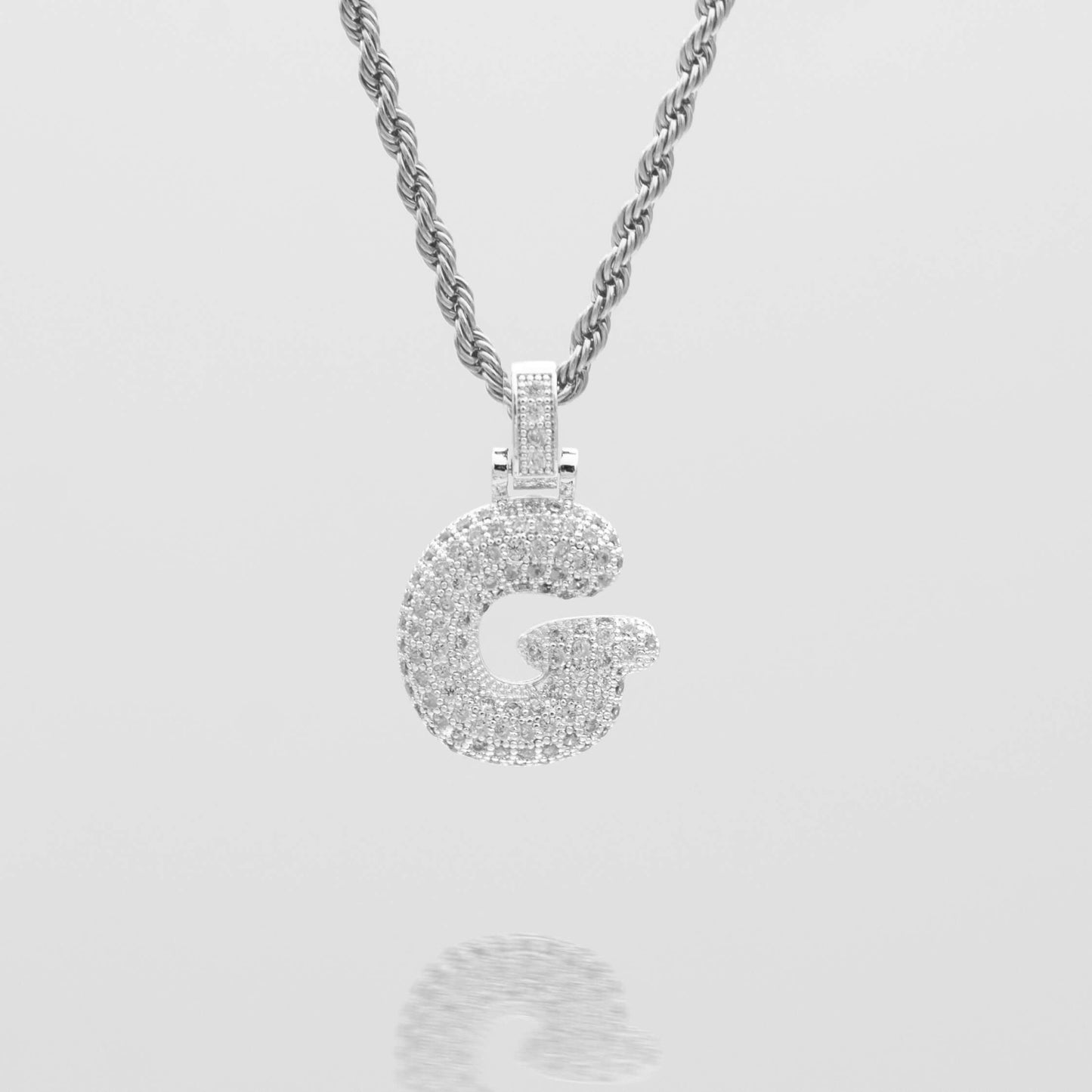 ICY Bubble Letter Initial Necklace