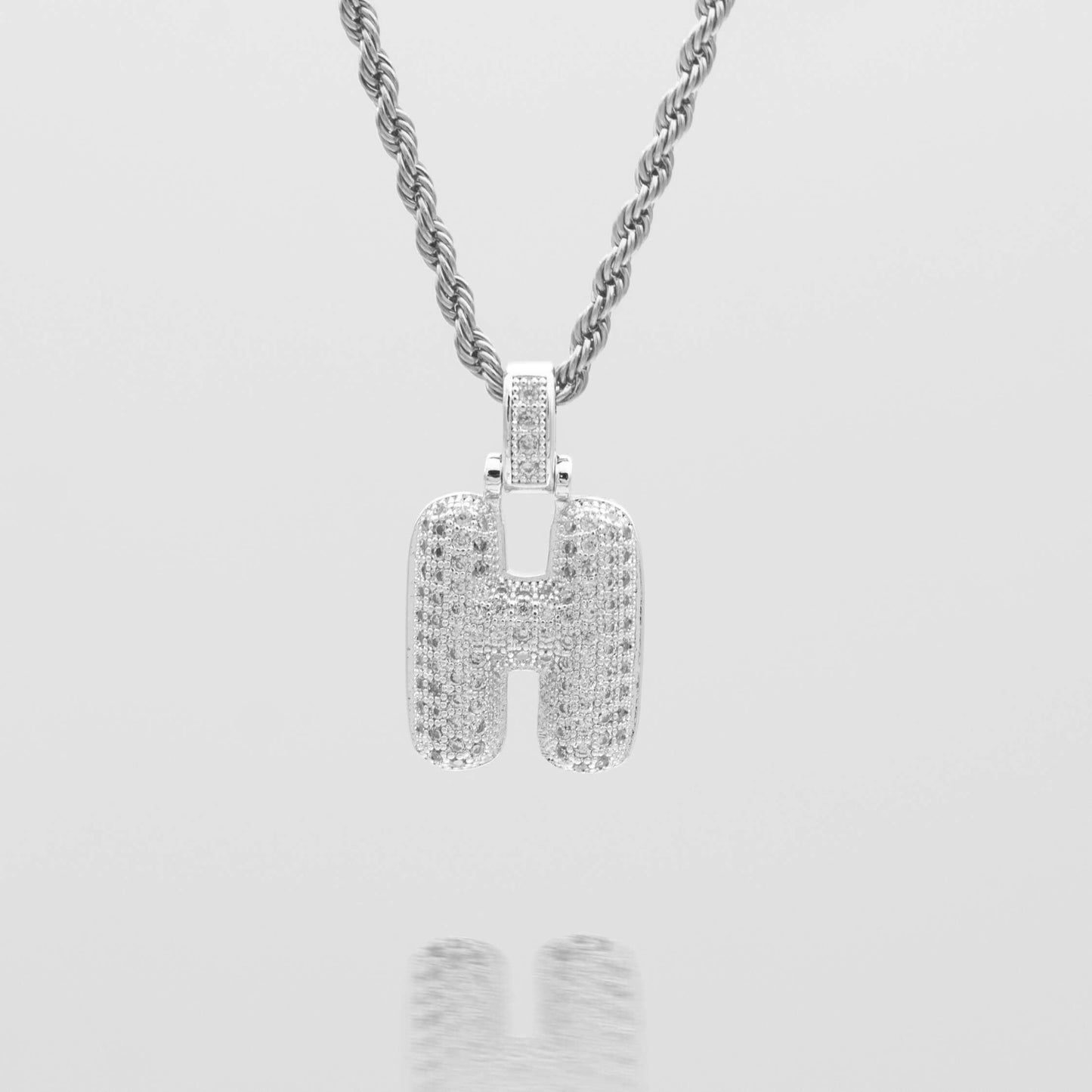 ICY Bubble Letter Initial Necklace