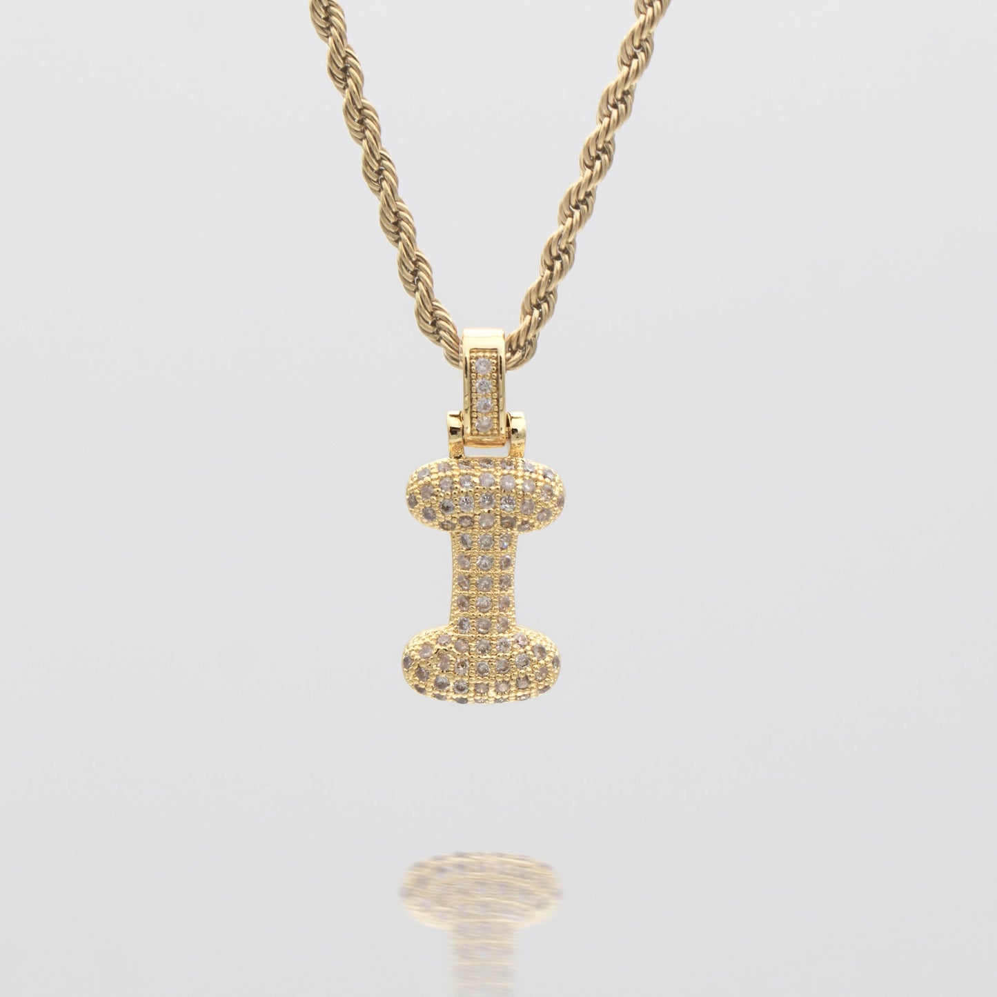 ICY Bubble Letter Initial Necklace